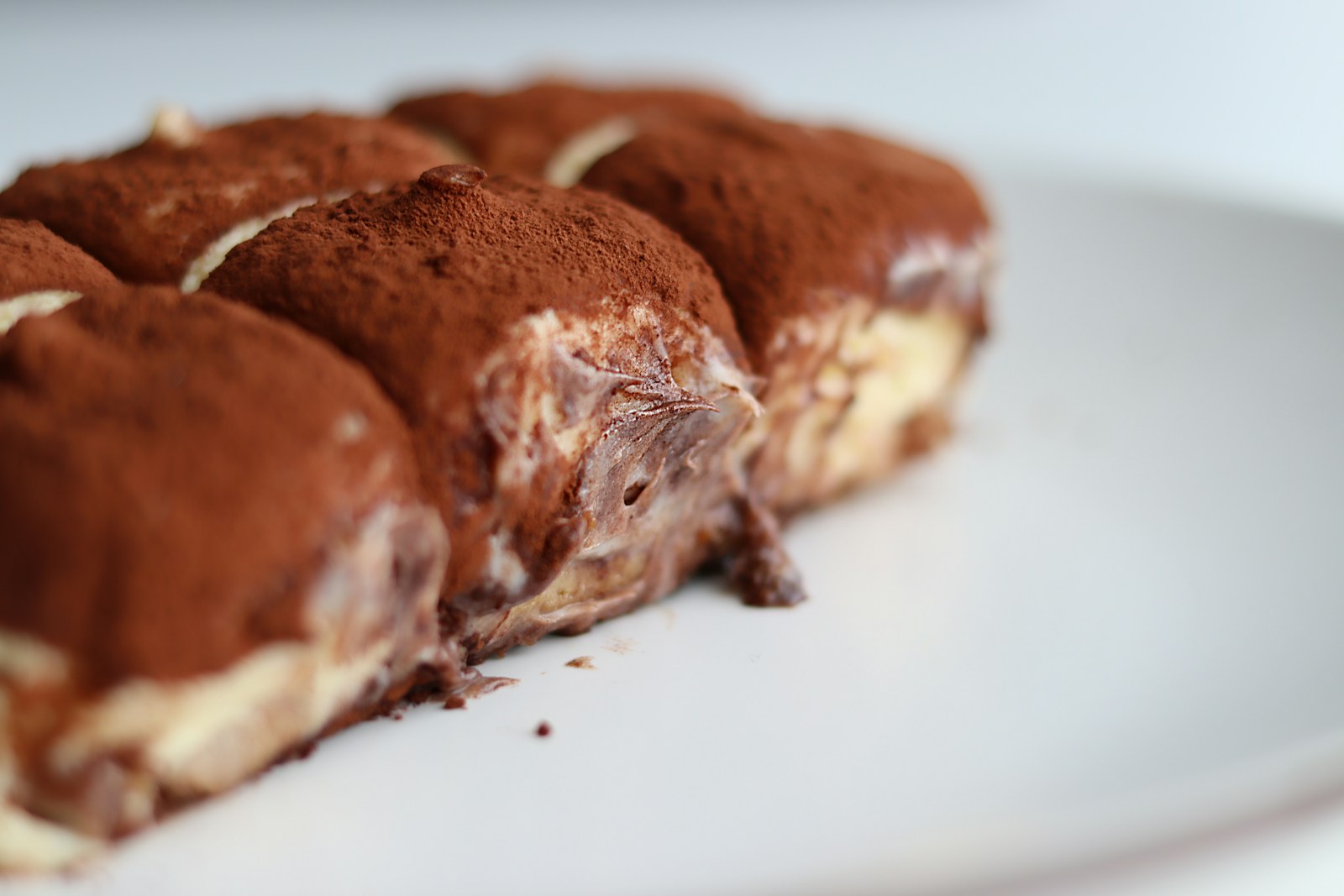 a close up of a desert on a plate